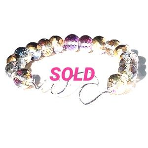 🌊NEW🌊Crystal Sunset 🌅Silver Wave Bracelet